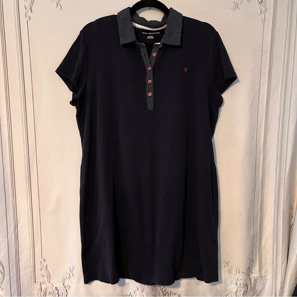 Timmy Hilfiger Medium Navy Shirt Sleeved Dress #0373E
